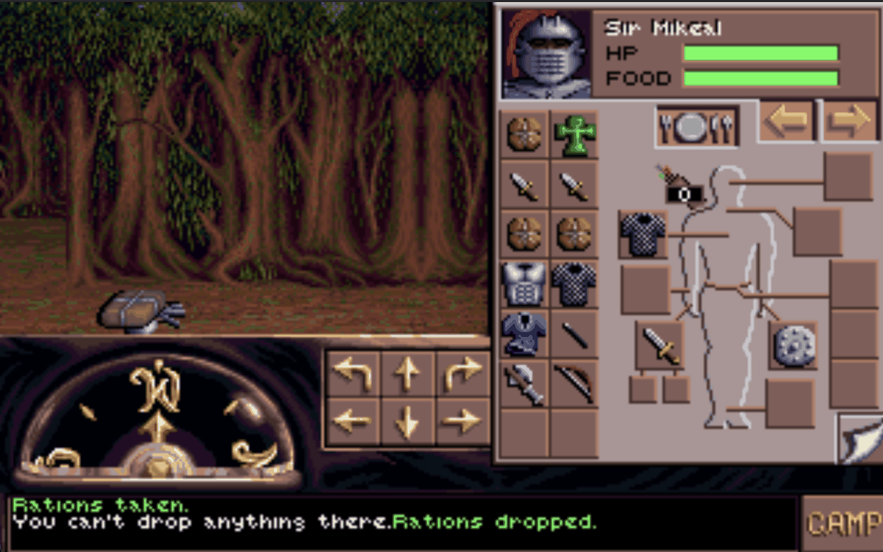 Thirdeye inventory: Sir Mikeal's equipment and item slots