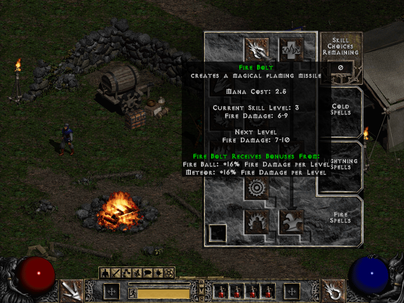 A skill tree tooltip